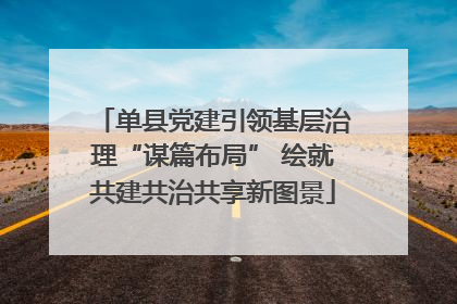单县党建引领基层治理“谋篇布局” 绘就共建共治共享新图景