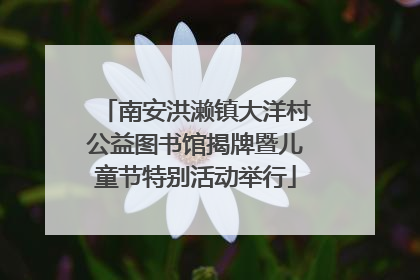 南安洪濑镇大洋村公益图书馆揭牌暨儿童节特别活动举行
