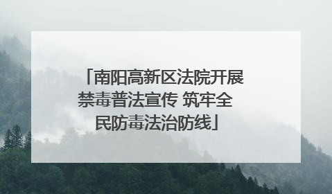 南阳高新区法院开展禁毒普法宣传 筑牢全民防毒法治防线