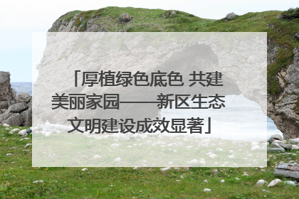 厚植绿色底色 共建美丽家园——新区生态文明建设成效显著