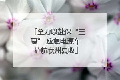 全力以赴保“三夏” 应急电源车护航襄州夏收