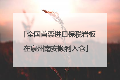 全国首票进口保税岩板在泉州南安顺利入仓