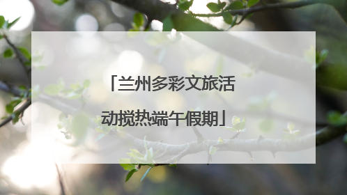 兰州多彩文旅活动搅热端午假期