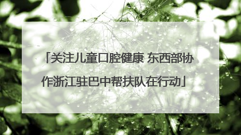 关注儿童口腔健康 东西部协作浙江驻巴中帮扶队在行动
