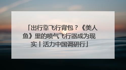 出行靠飞行背包？《美人鱼》里的喷气飞行器成为现实丨活力中国调研行
