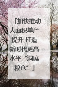 加快推动大面积单产提升 打造新时代更高水平“洞庭粮仓”