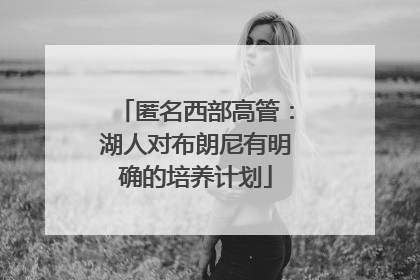 匿名西部高管：湖人对布朗尼有明确的培养计划