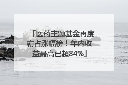 医药主题基金再度霸占涨幅榜！年内收益最高已超84%