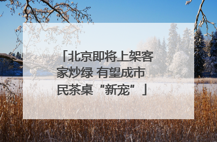 北京即将上架客家炒绿 有望成市民茶桌“新宠”