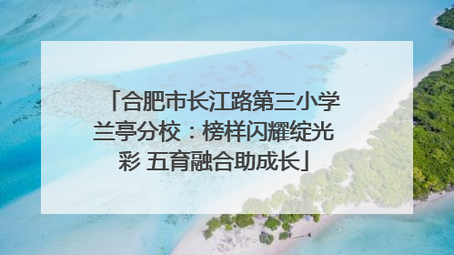 合肥市长江路第三小学兰亭分校：榜样闪耀绽光彩 五育融合助成长
