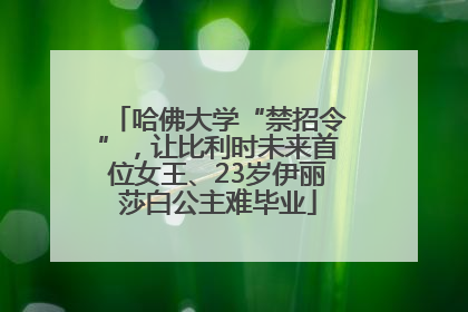 哈佛大学“禁招令”，让比利时未来首位女王、23岁伊丽莎白公主难毕业