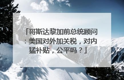 哥斯达黎加前总统顾问：美国对外加关税，对内猛补贴，公平吗？
