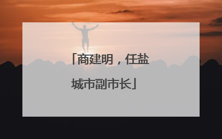 商建明，任盐城市副市长