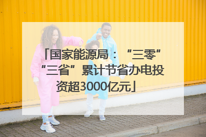 国家能源局：“三零”“三省”累计节省办电投资超3000亿元