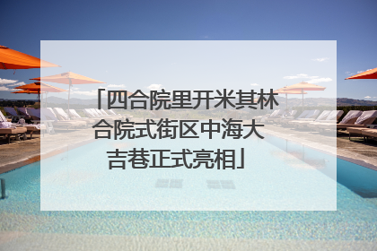 四合院里开米其林 合院式街区中海大吉巷正式亮相