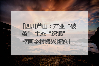 四川芦山：产业“破茧” 生态“织锦” 擘画乡村振兴新貌
