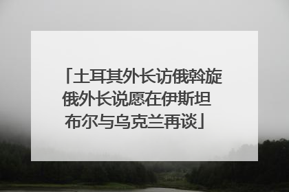 土耳其外长访俄斡旋 俄外长说愿在伊斯坦布尔与乌克兰再谈
