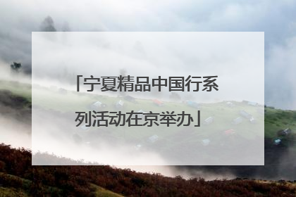 宁夏精品中国行系列活动在京举办