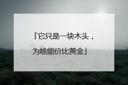 它只是一块木头，为啥能价比黄金