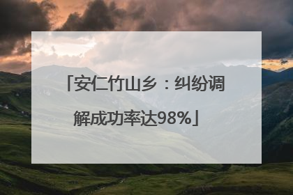 安仁竹山乡：纠纷调解成功率达98%