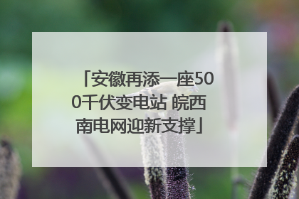 安徽再添一座500千伏变电站 皖西南电网迎新支撑
