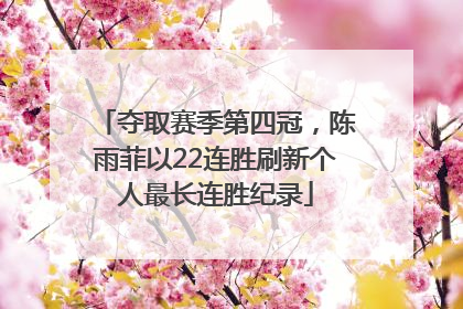 夺取赛季第四冠，陈雨菲以22连胜刷新个人最长连胜纪录