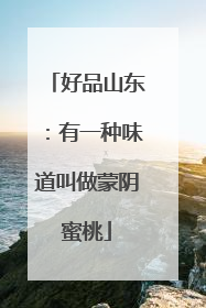 好品山东：有一种味道叫做蒙阴蜜桃