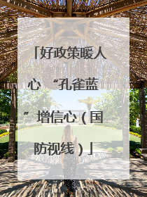 好政策暖人心 “孔雀蓝”增信心（国防视线）