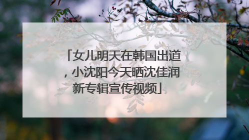 女儿明天在韩国出道，小沈阳今天晒沈佳润新专辑宣传视频