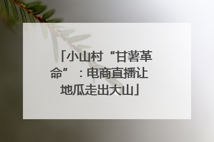 小山村“甘薯革命”：电商直播让地瓜走出大山