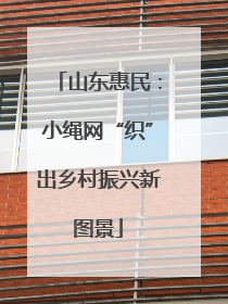 山东惠民：小绳网“织”出乡村振兴新图景