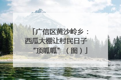 广信区黄沙岭乡：西瓜大棚让村民日子“顶呱呱”（图）