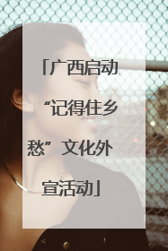 广西启动“记得住乡愁”文化外宣活动