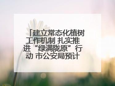 建立常态化植树工作机制 扎实推进“绿满陇原”行动 市公安局预计年底前完成1402亩绿化任务