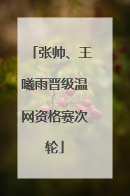 张帅、王曦雨晋级温网资格赛次轮
