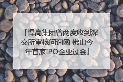 悍高集团曾两度收到深交所审核问询函 佛山今年首家IPO企业过会