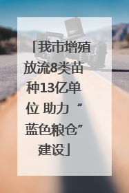 我市增殖放流8类苗种13亿单位 助力“蓝色粮仓”建设