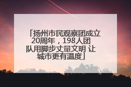 扬州市民观察团成立20周年，198人团队用脚步丈量文明 让城市更有温度