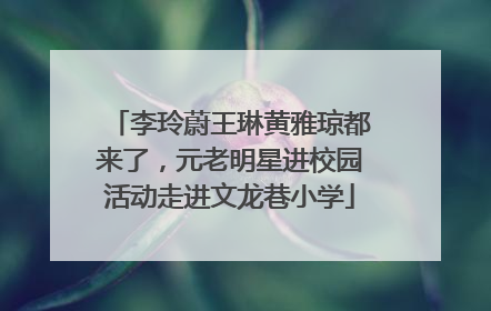 李玲蔚王琳黄雅琼都来了，元老明星进校园活动走进文龙巷小学