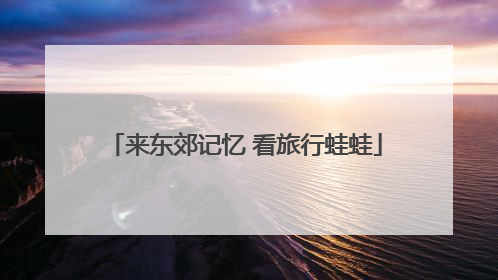 来东郊记忆 看旅行蛙蛙