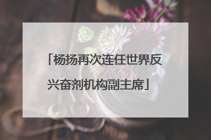杨扬再次连任世界反兴奋剂机构副主席