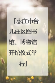 枣庄市台儿庄区图书馆、博物馆开馆仪式举行
