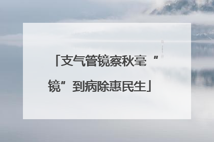 支气管镜察秋毫“镜”到病除惠民生