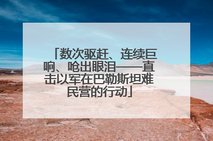 数次驱赶、连续巨响、呛出眼泪——直击以军在巴勒斯坦难民营的行动