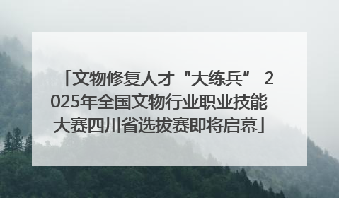 文物修复人才“大练兵” 2025年全国文物行业职业技能大赛四川省选拔赛即将启幕