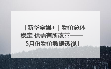 新华全媒+｜物价总体稳定 供需有所改善——5月份物价数据透视
