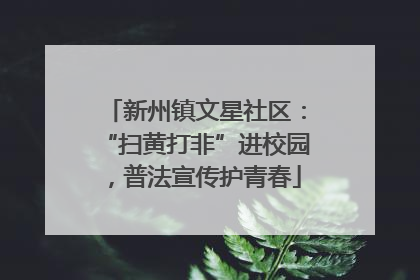 新州镇文星社区：“扫黄打非”进校园，普法宣传护青春