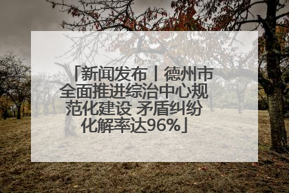 新闻发布丨德州市全面推进综治中心规范化建设 矛盾纠纷化解率达96%