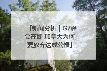新闻分析｜G7峰会在即 加拿大为何要放弃达成公报