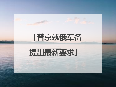普京就俄军备提出最新要求